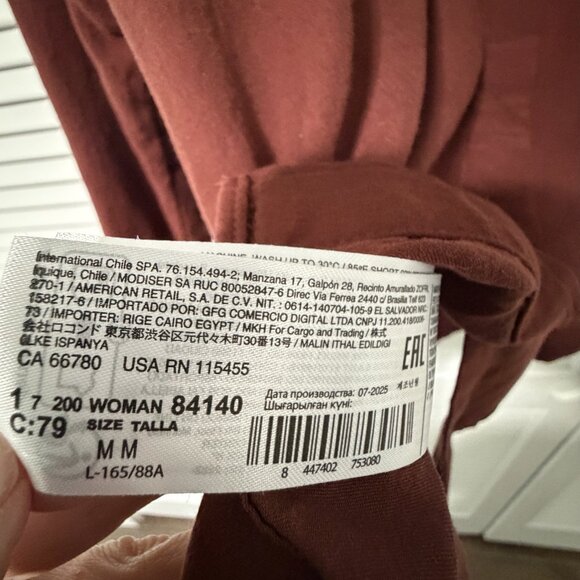 Mango Dark Red Button Down Shirt Size Medium (M) - Picture 4 of 6